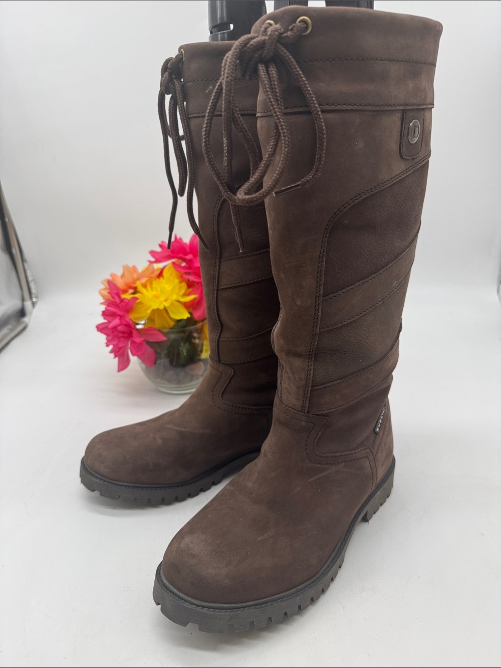 Dublin Brown Women's Tall Lace-Up Outdoor Boots  Size 6.5
